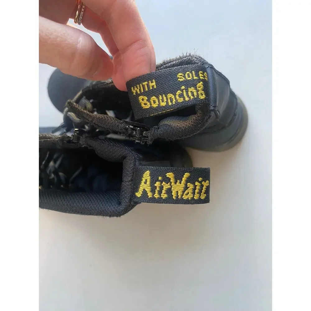 Dr. Martens Boots Kids Size 1 J Combat Canvas Black Youth Shoes Casual Normcore